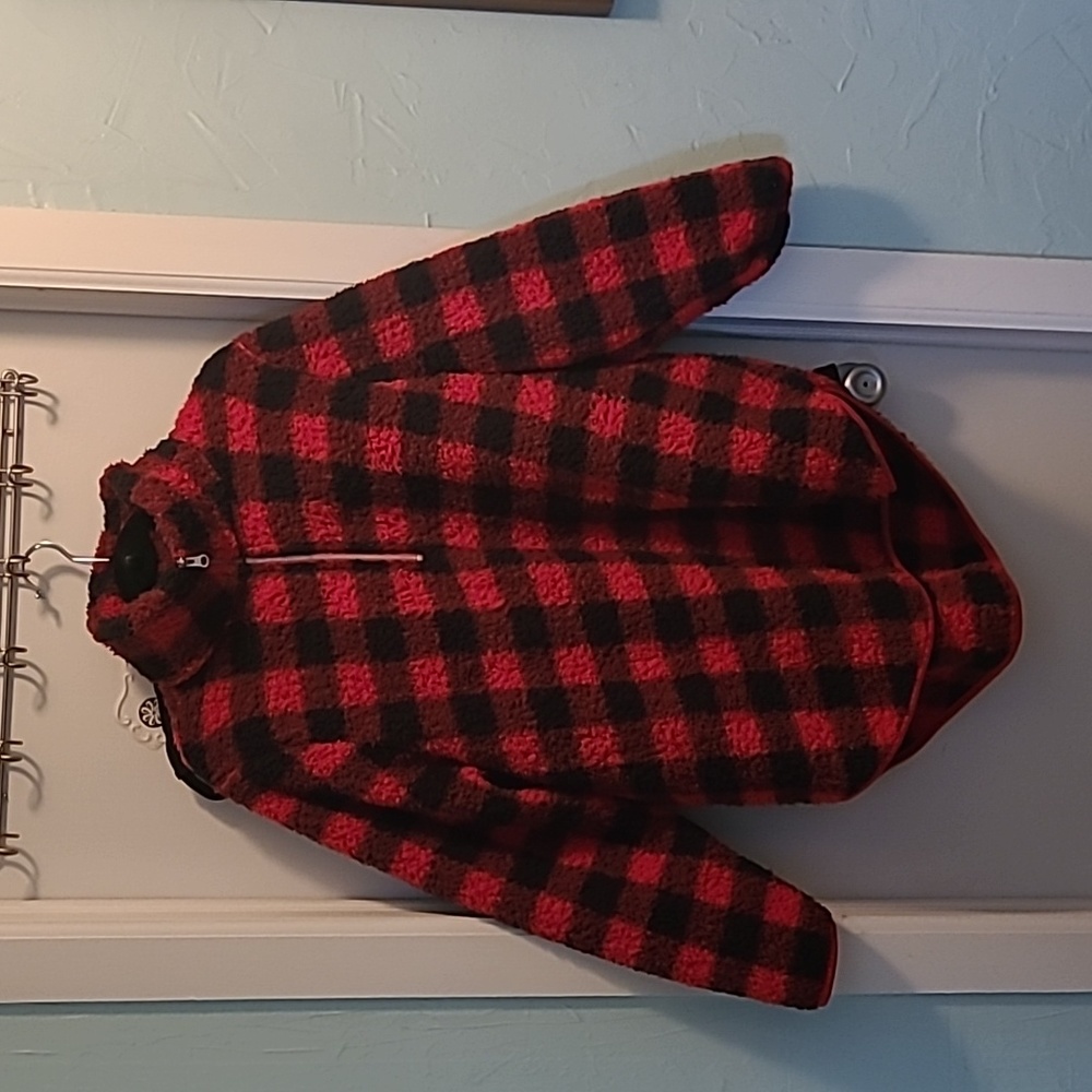 Terra & sky Buffalo plaid 3/4 zip pullover